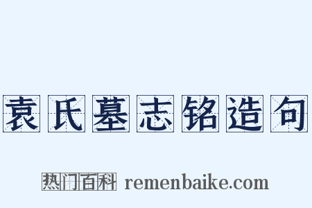 袁氏墓志铭造句是什么意思的图片